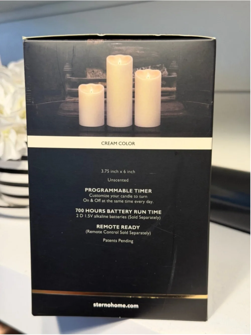 New Mirage Flameless Unscented Flickering Pillar Candle